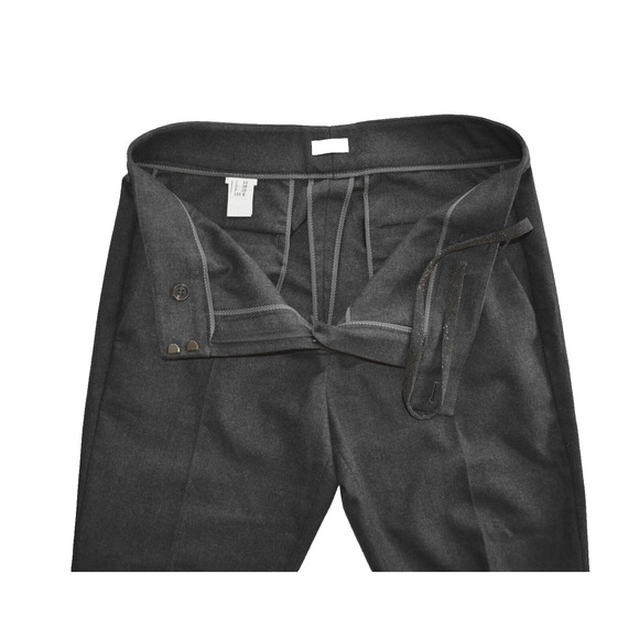 B2 Auth BRUNELLO CUCINELLI Charcoal Wool/Cotton Monili Belt Detail Pants Size 8 - Picture 6 of 8